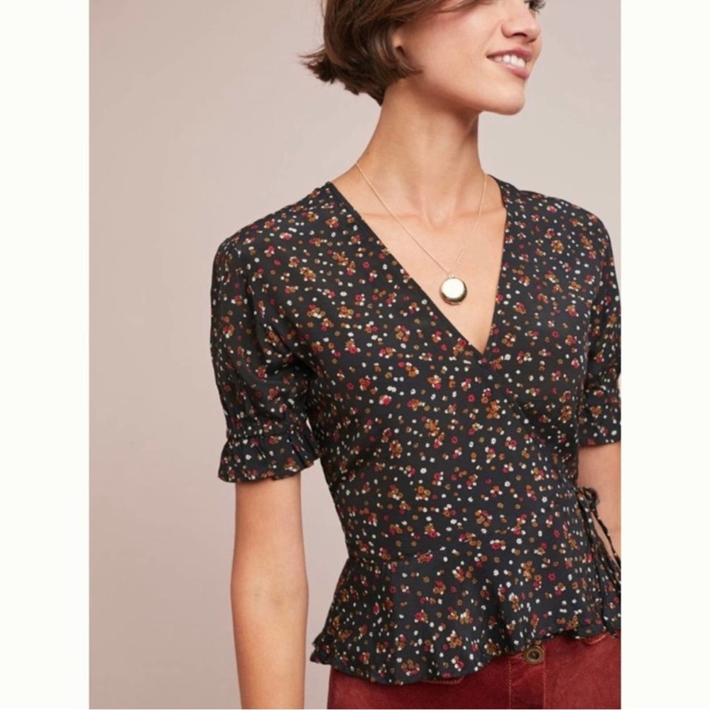 Faithfull the Brand Black Floral Blouse